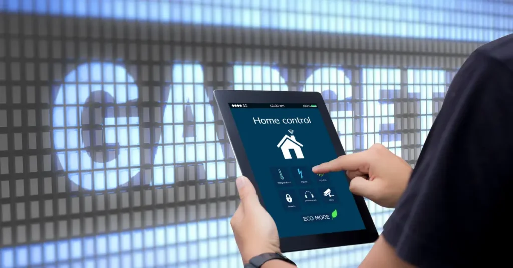 A modern living room featuring savvy home gadgets with smart home automation, budget-friendly home automation tools, and energy-efficient smart devices for a connected lifestyle.