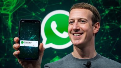Mark Zuckerberg and WhatsApp username feature showing chat without phone number.