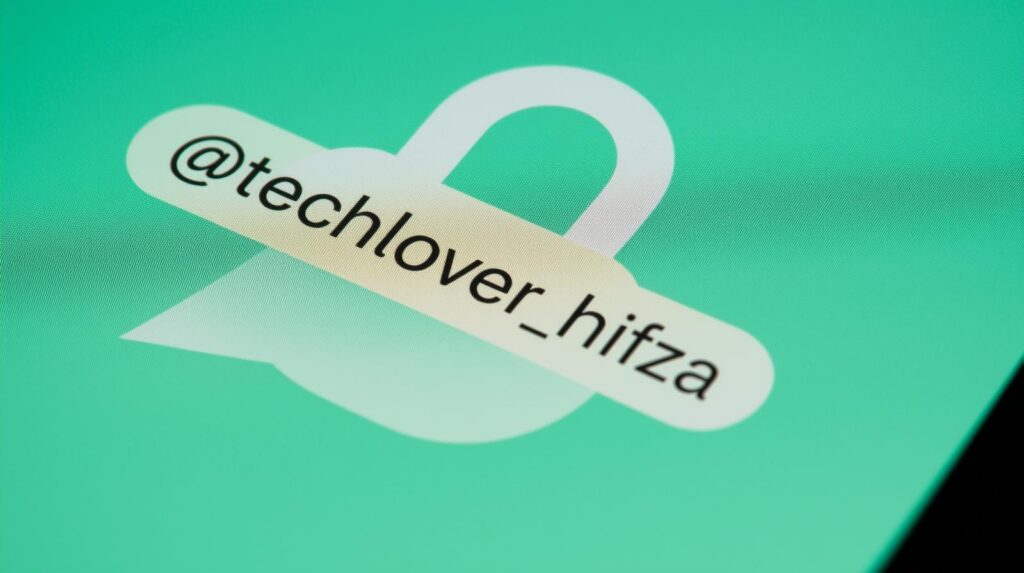 WhatsApp chat showing username handle instead of phone number.